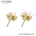 95961 xuping venta al por mayor moda barata diseño simple 24k color oro pendientes del perno prisionero de las mujeres